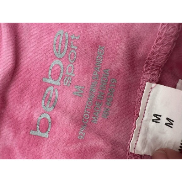 Bebe Sport Women Pink Leggings M stretchy . - Picture 4 of 10